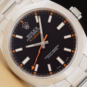 ROLEX MENS MILGAUSS 40MM STEEL WATCH NEW BOX HANG TAG